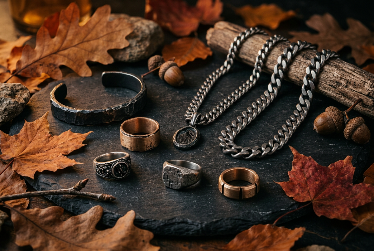 Fall Jewelry for Men Industrial Metals and Refined Seasonal Styling