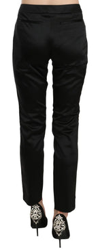 Exte Black Mid Waist Skinny Dress Formal Trousers Pants - Zeiniez