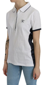 Beverly Hills Cotton White Collared Short Sleeve Top - Zeiniez