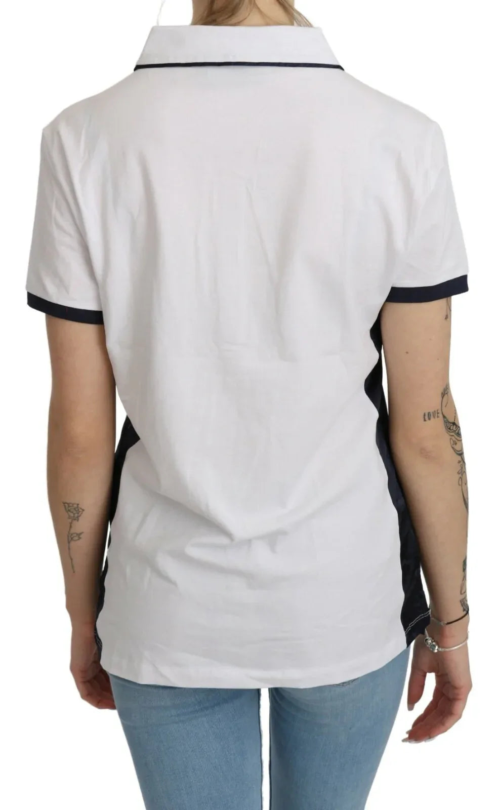 Beverly Hills Cotton White Collared Short Sleeve Top - Zeiniez