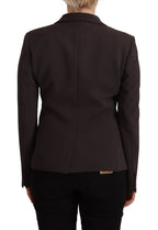 F.IT Brown Long Sleeve Single Breasted Women Jacket Blazer - Zeiniez