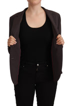 F.IT Brown Long Sleeve Single Breasted Women Jacket Blazer