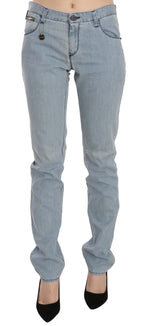 Costume National Light Blue Mid Waist Skinny Denim Jeans - Zeiniez