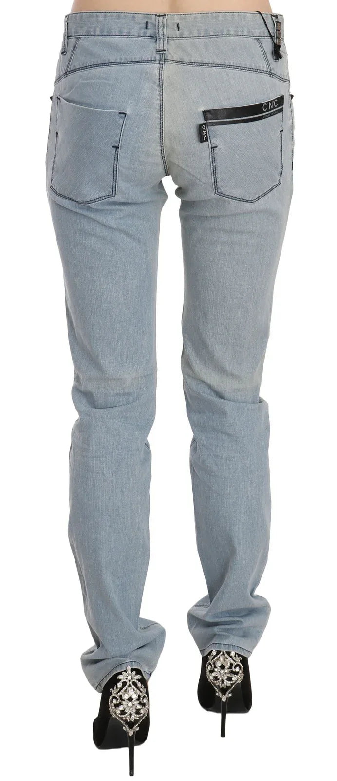 Costume National Light Blue Mid Waist Skinny Denim Jeans - Zeiniez