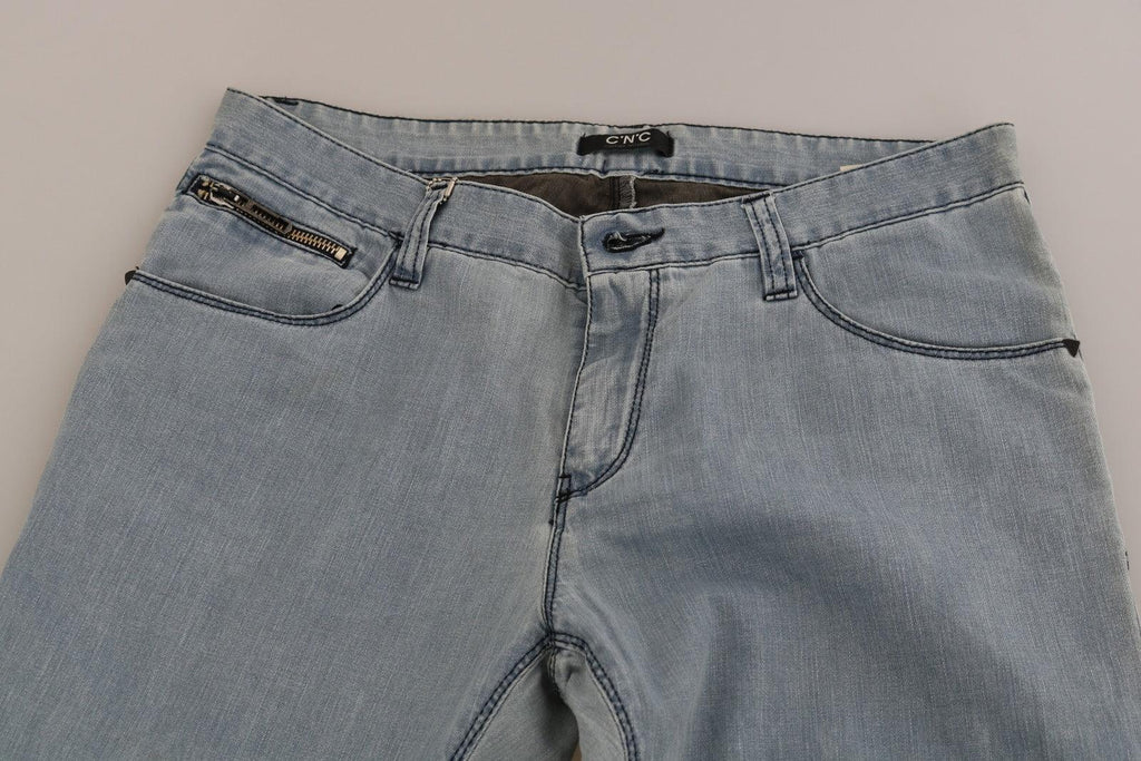 Costume National Light Blue Mid Waist Skinny Denim Jeans - Zeiniez