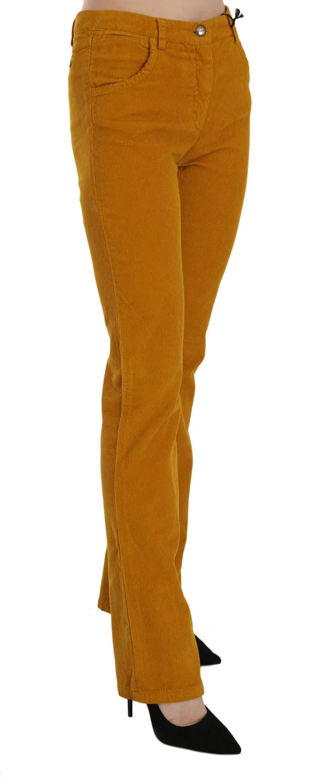 Costume National Orange High Waist Straight Trouser Pants - Zeiniez