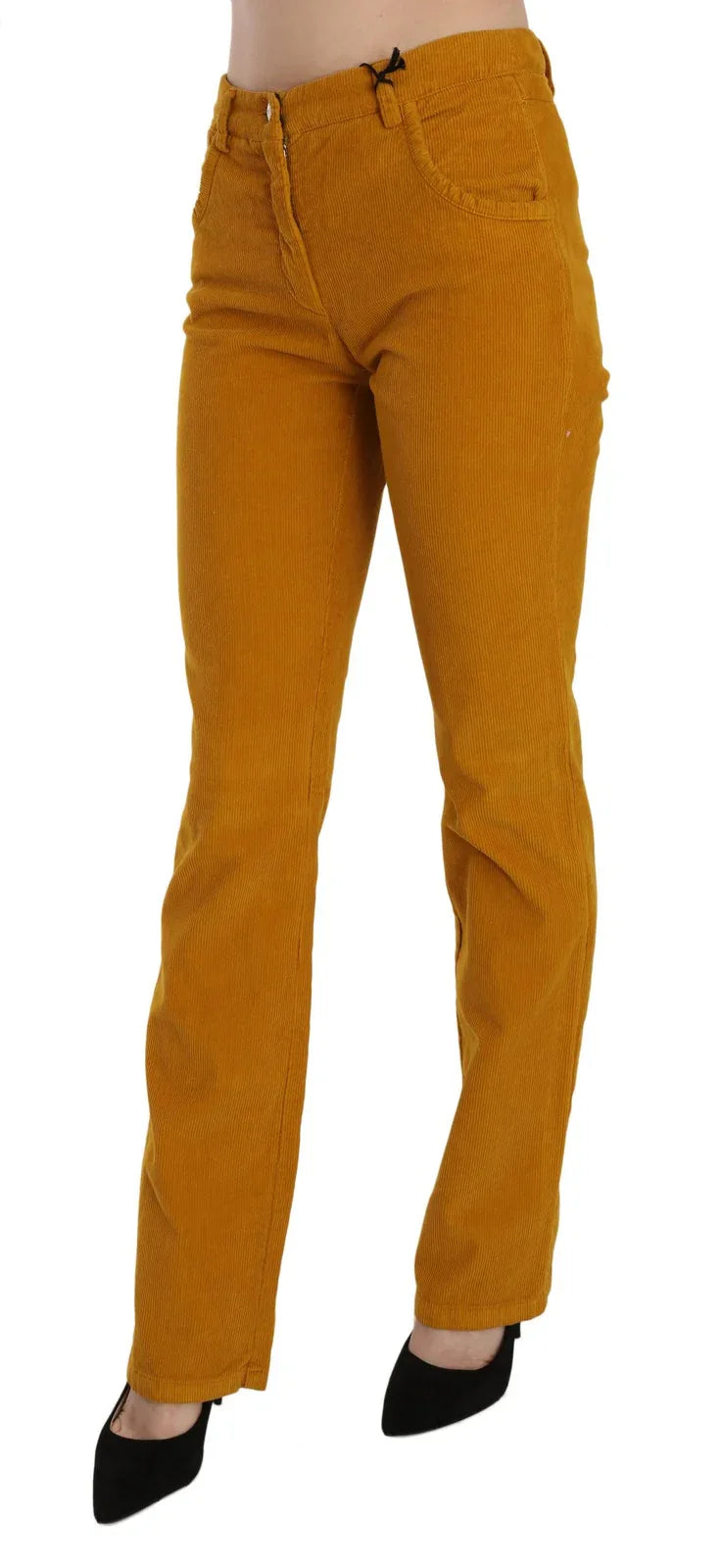 Costume National Orange High Waist Straight Trouser Pants - Zeiniez