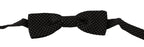 Dolce & Gabbana Black Polka Dots Silk Adjustable Neck Papillon Men Bow Tie - Zeiniez