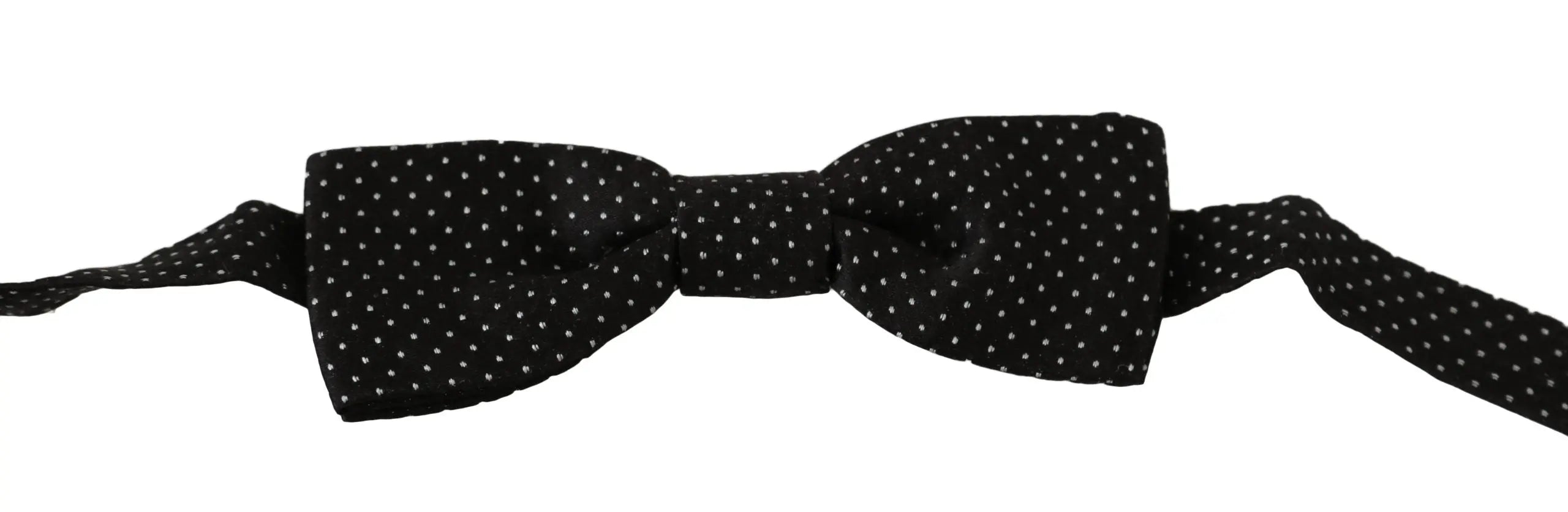 Dolce & Gabbana Black Polka Dots Silk Adjustable Neck Papillon Men Bow Tie - Zeiniez