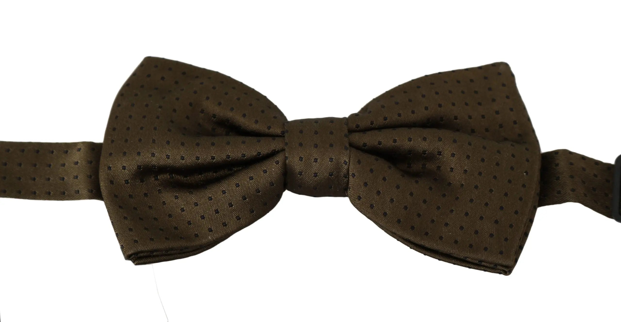 Dolce & Gabbana Brown Polka Dots Silk Adjustable Neck Papillon Men Bow Tie - Zeiniez