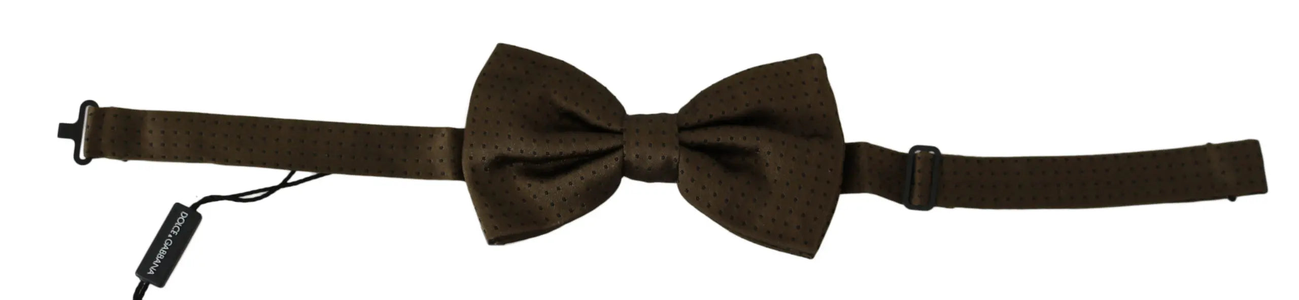 Dolce & Gabbana Brown Polka Dots Silk Adjustable Neck Papillon Men Bow Tie - Zeiniez