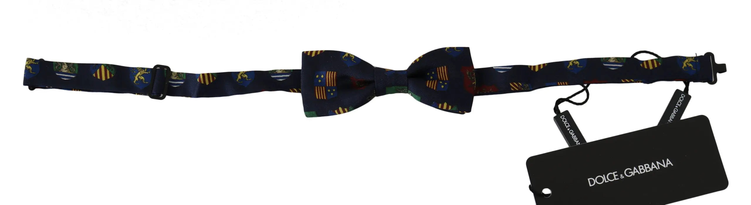 Dolce & Gabbana Blue Flags 100% Silk Adjustable Neck Papillon Men Bow Tie - Zeiniez