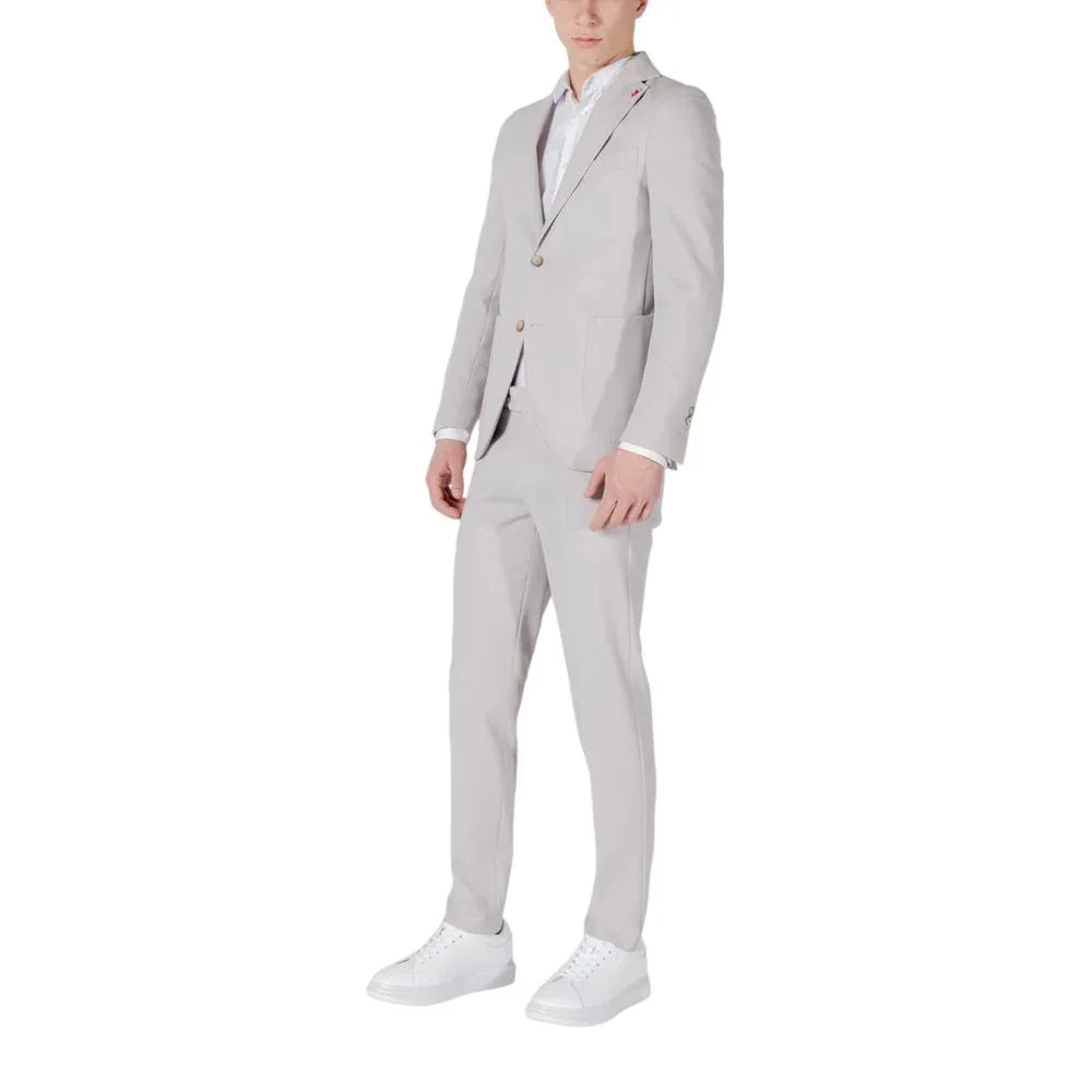 Mulish Gray Polyester Two-Piece Suit - Zeiniez
