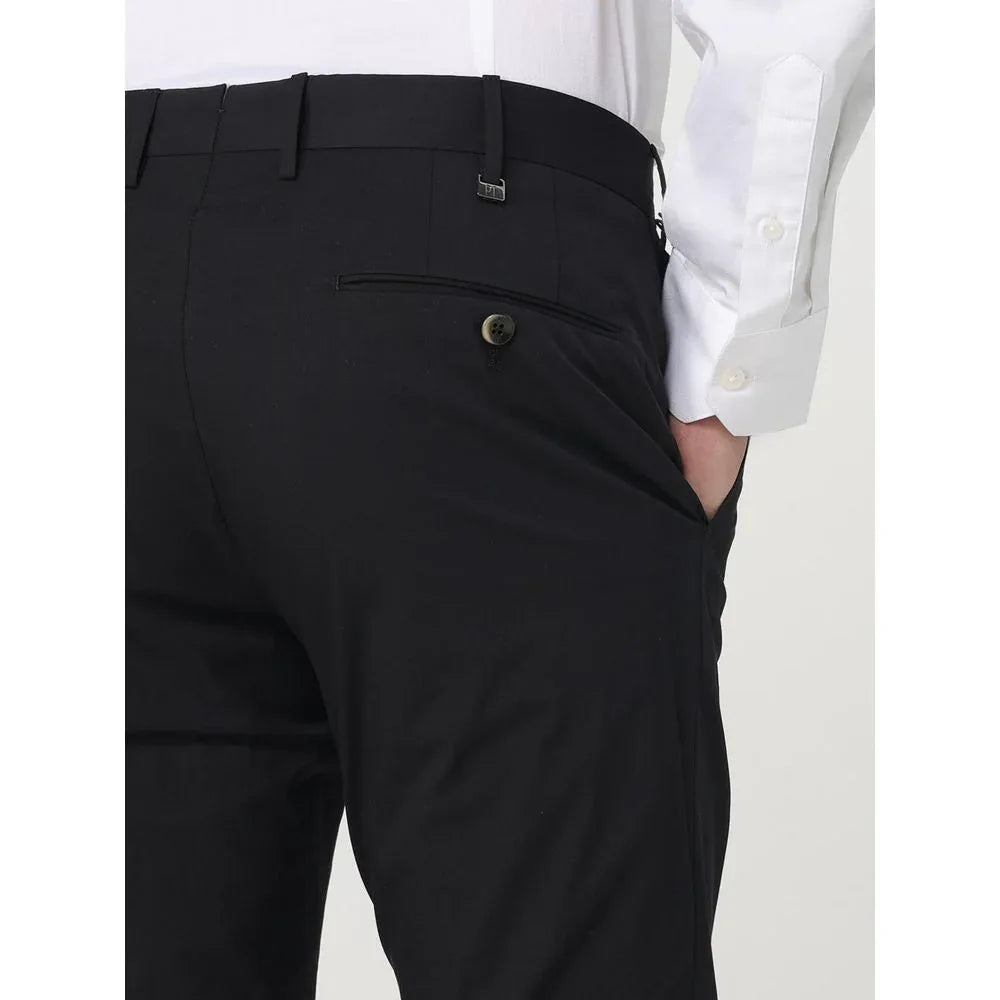 PT Torino Black Cotton Dress Pants - Zeiniez