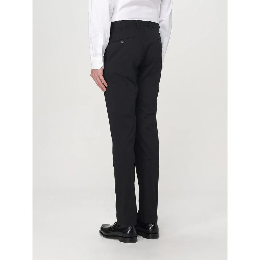 PT Torino Black Cotton Dress Pants - Zeiniez