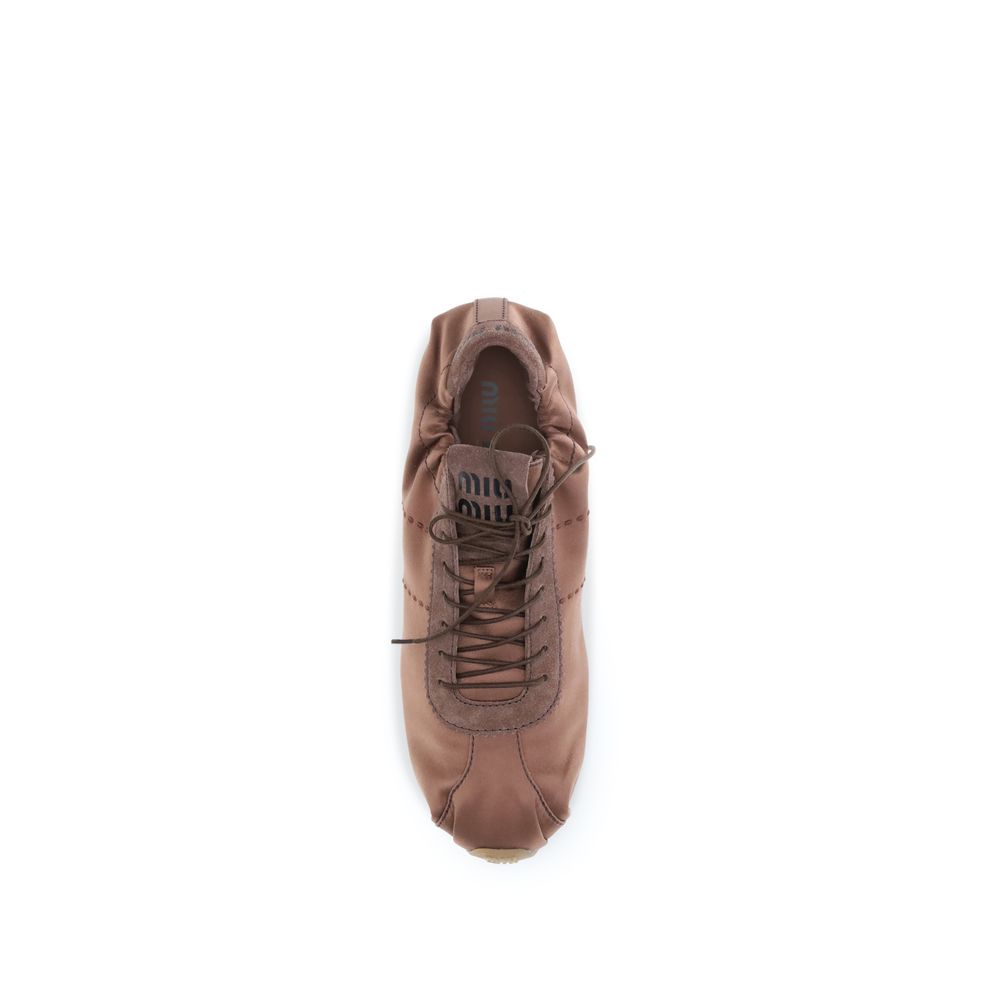 Miu Miu Brown Viscose Sneakers