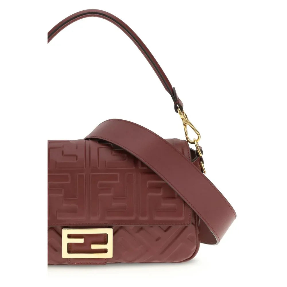 Fendi Bordeaux Calf Leather Bos Taurus Shoulder Bag - Zeiniez