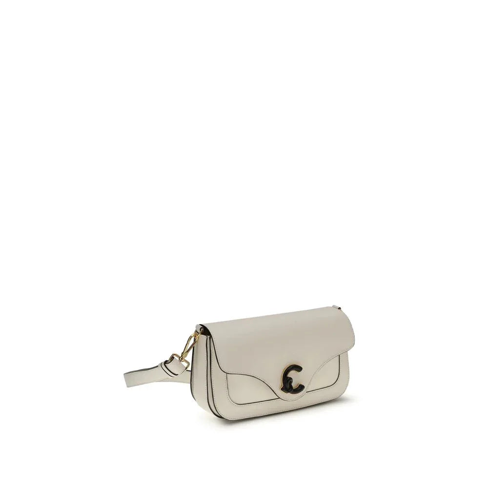 Coccinelle White Calf Leather Bos Taurus Shoulder Bag - Zeiniez