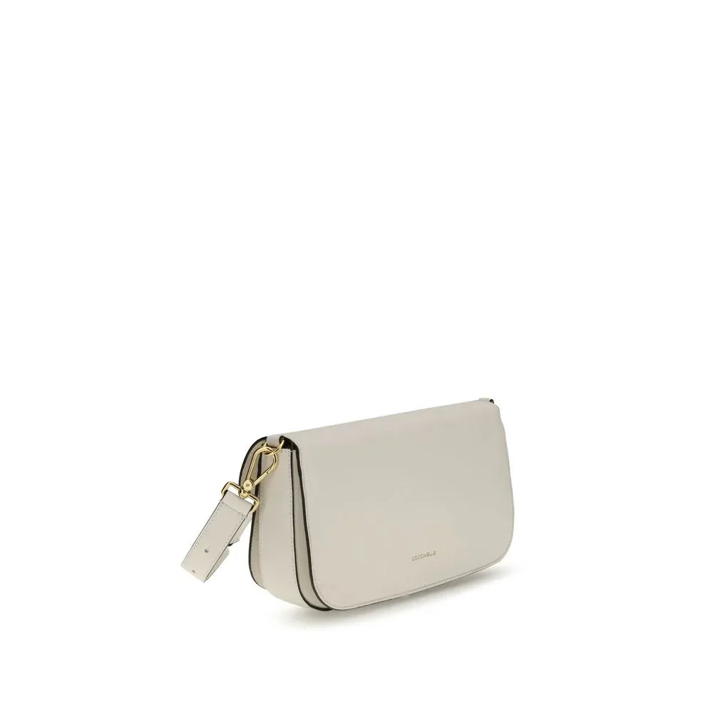 Coccinelle White Calf Leather Bos Taurus Shoulder Bag - Zeiniez