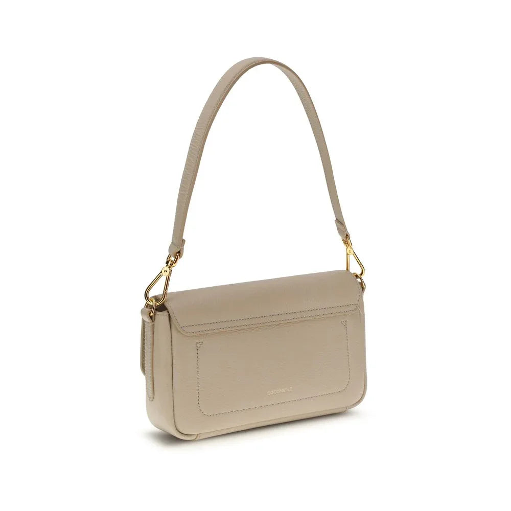 Coccinelle Beige Calf Leather Bos Taurus Shoulder Bag - Zeiniez