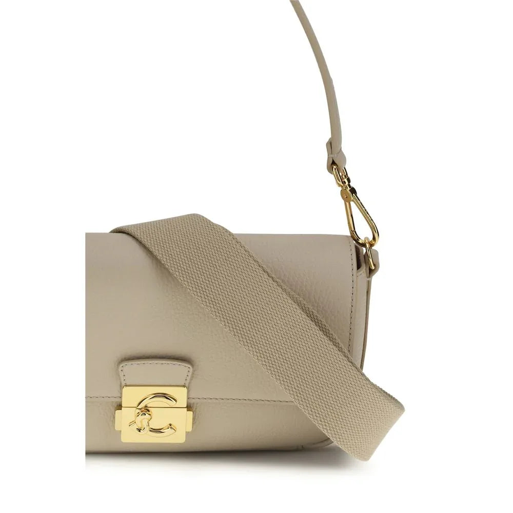 Coccinelle Beige Calf Leather Bos Taurus Shoulder Bag - Zeiniez