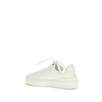 Balmain White Calf Leather Bos Taurus Low Top Sneakers - Zeiniez