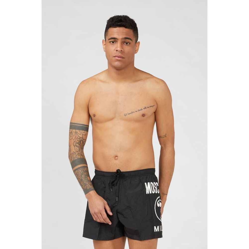 Moschino Black Polyester Swim Shorts