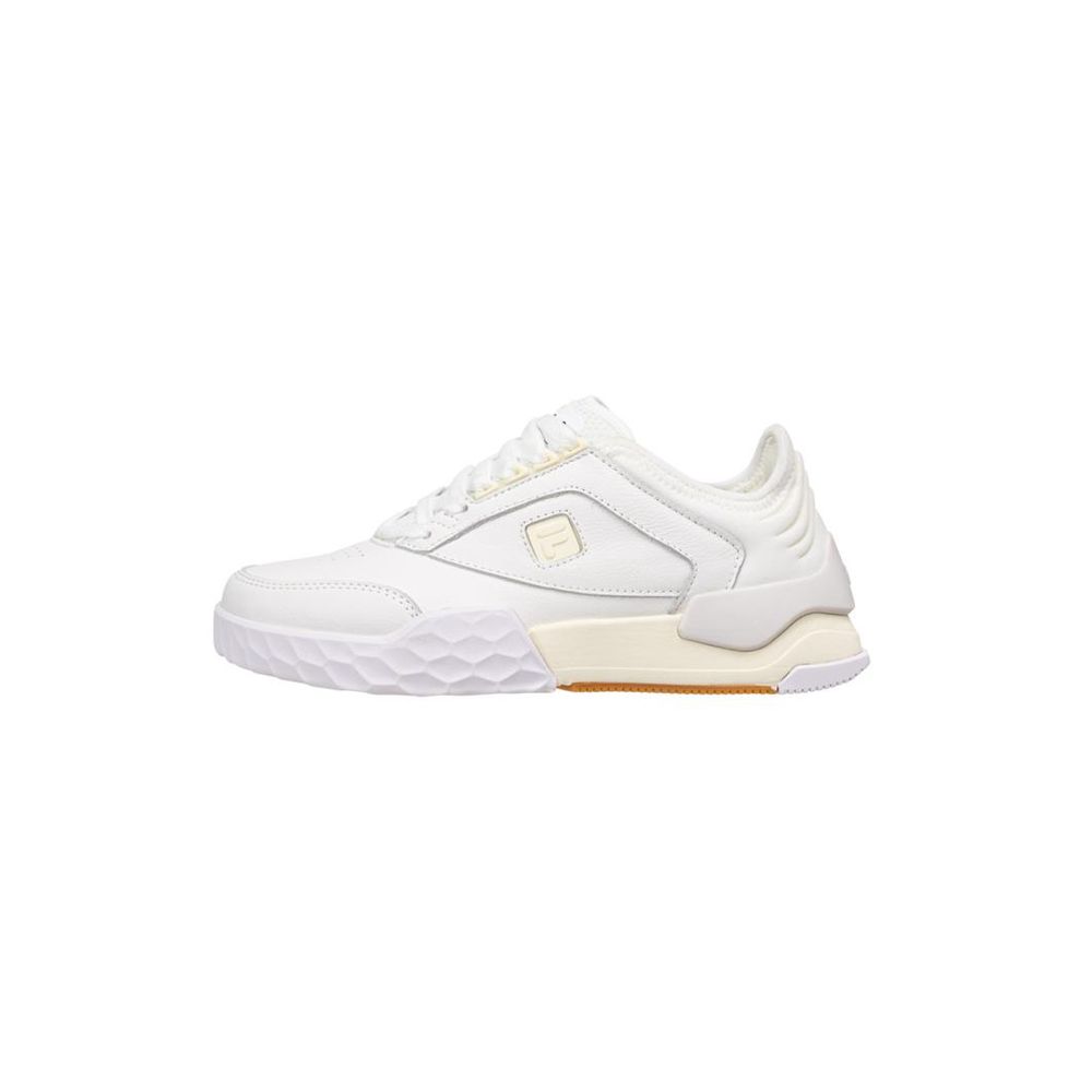 Fila White Leather Low Top Sneakers