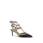 Valentino Garavani Black Calf Leather Bos Taurus Mid Heel Pumps - Zeiniez