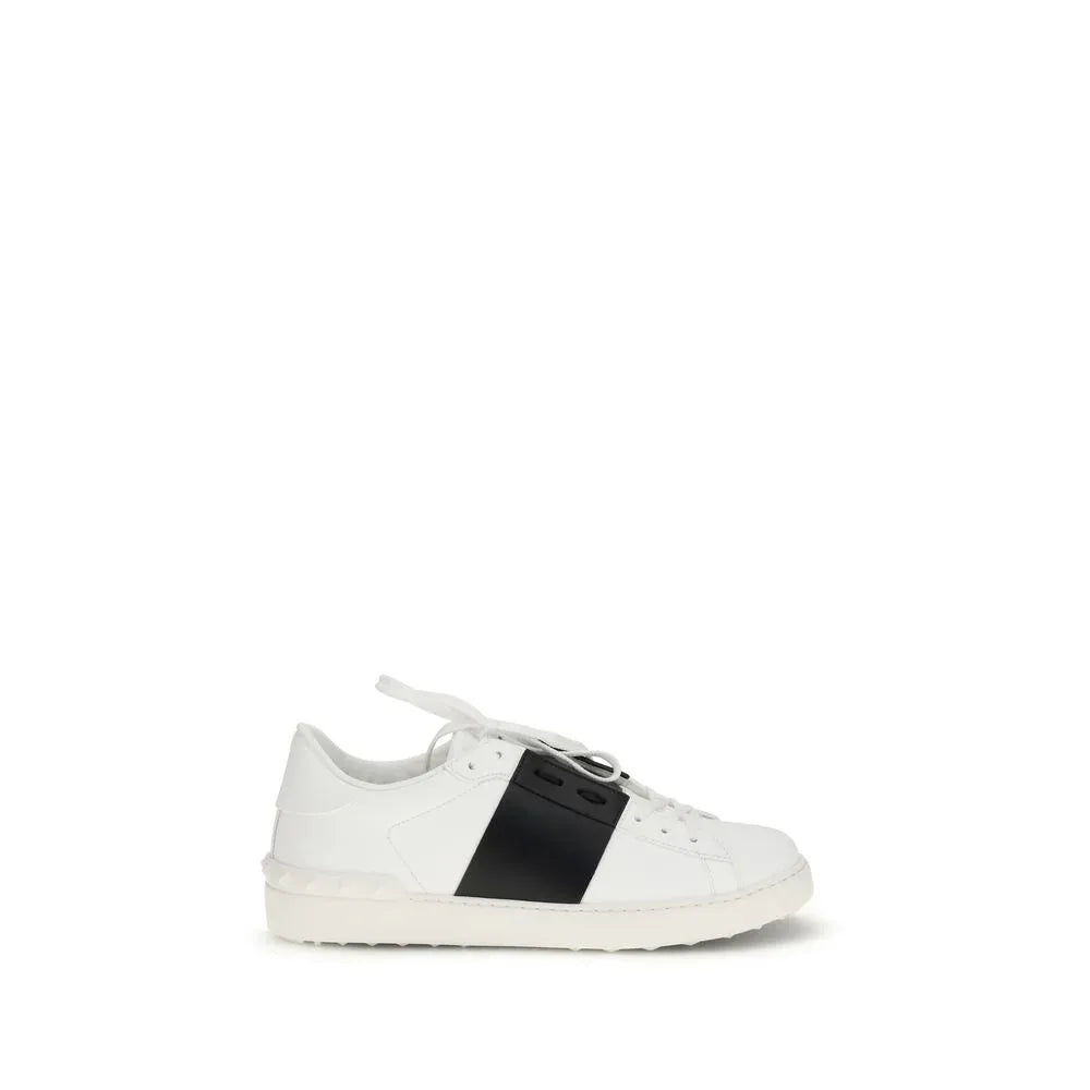 Valentino Garavani White Calf Leather Bos Taurus Low Top Sneakers - Zeiniez