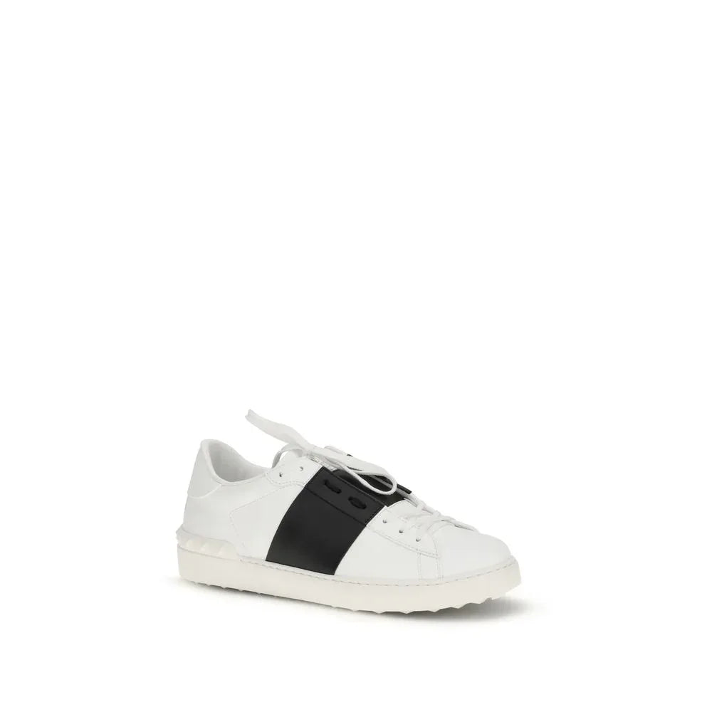 Valentino Garavani White Calf Leather Bos Taurus Low Top Sneakers - Zeiniez