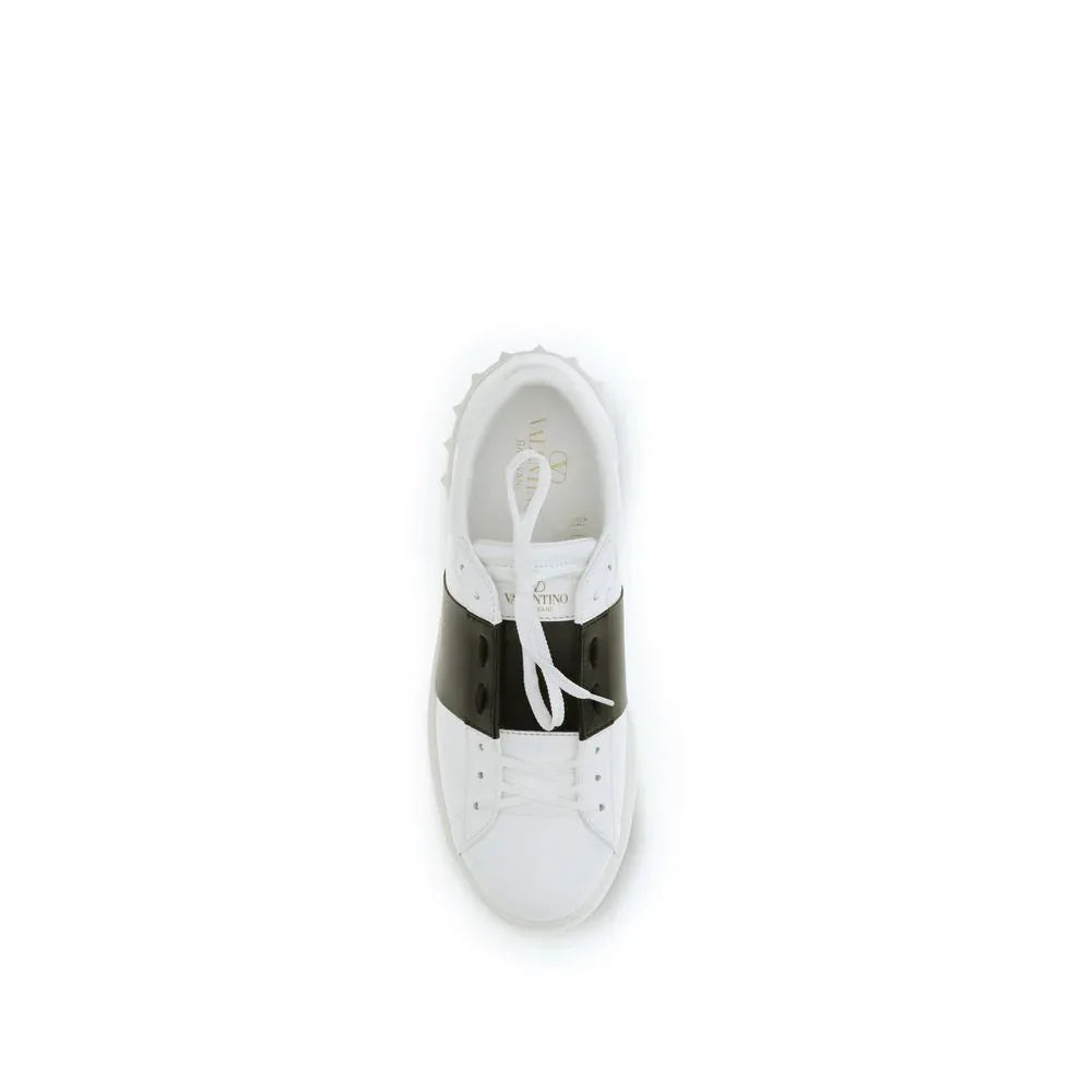 Valentino Garavani White Calf Leather Bos Taurus Low Top Sneakers - Zeiniez