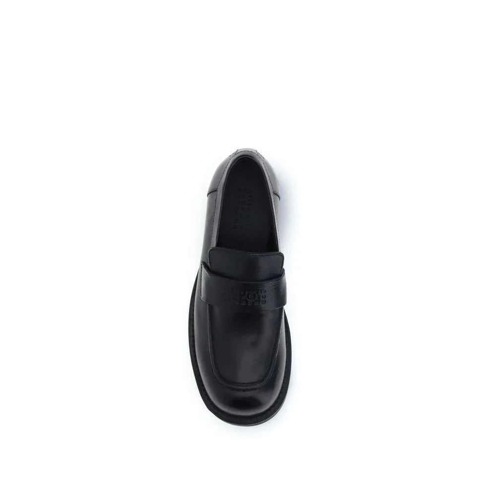 MM6 Black Calf Leather Bos Taurus Slip-On Loafers - Zeiniez