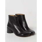 MM6 Maison Margiela Black Leather Ankle Boots - Zeiniez