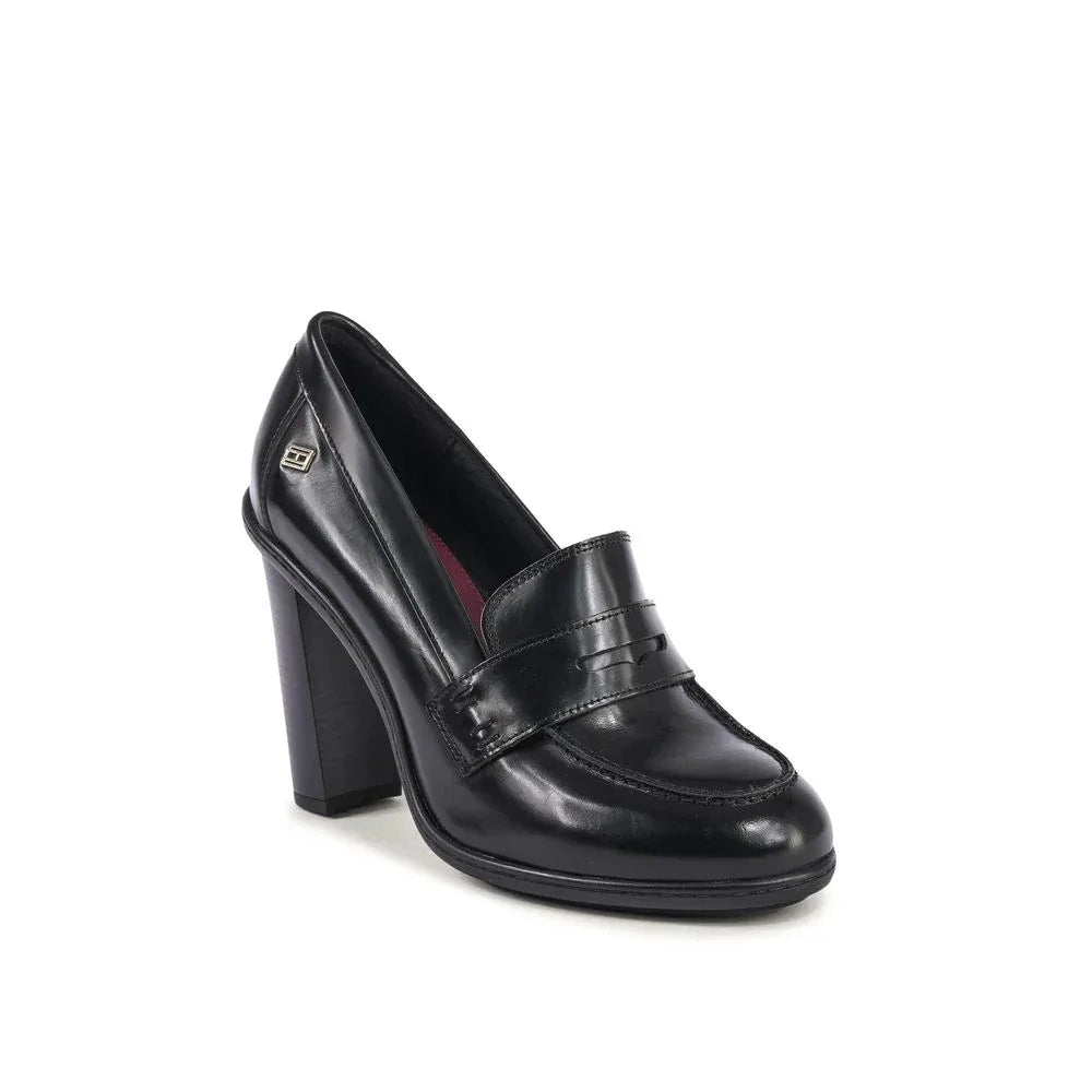 Tommy Hilfiger Black Leather High Heel Pumps - Zeiniez