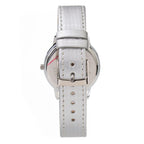ARABIANS Silver Leather Dress Watch