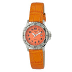 JUSTINA Orange Leather Dress Watch