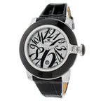 GLAM ROCK Black Leather Dress Watch