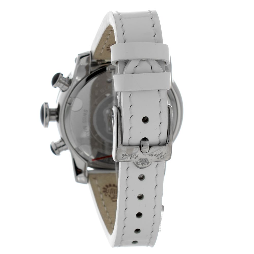GLAM ROCK White Leather Dress Watch