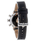 GLAM ROCK Black Leather Dress Watch