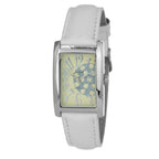 JUSTINA White Leather Dress Watch