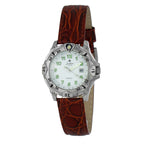 JUSTINA Brown Leather Dress Watch