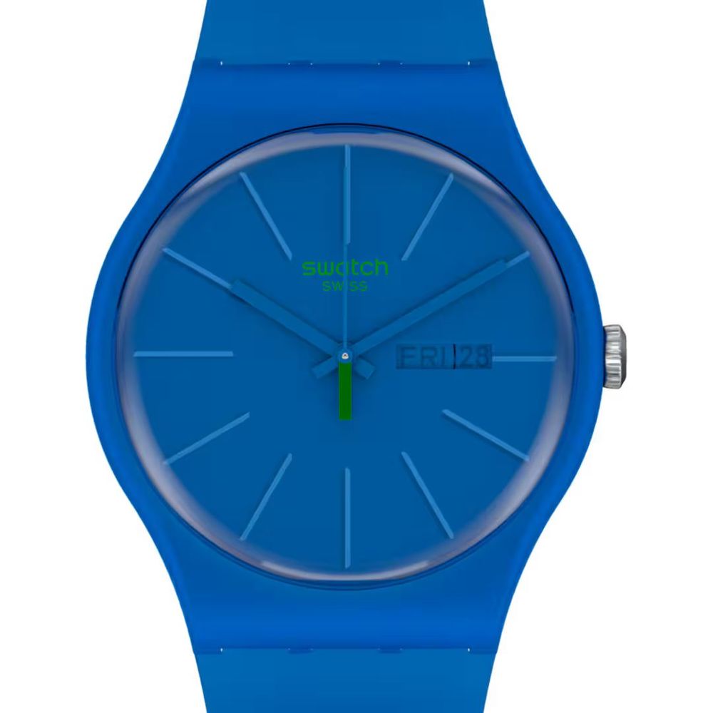 SWATCH Blue Plastic Dress Watch
