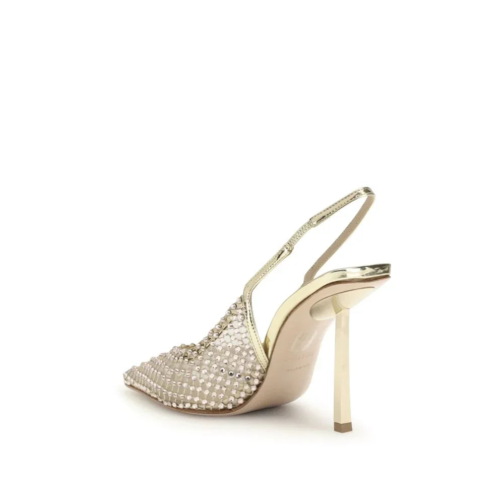 LE SILLA Gold Nylon Platform Pumps - Zeiniez