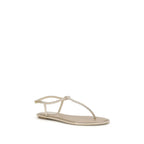 RENE CAOVILLA Beige Satin Flip-Flop Sandals - Zeiniez