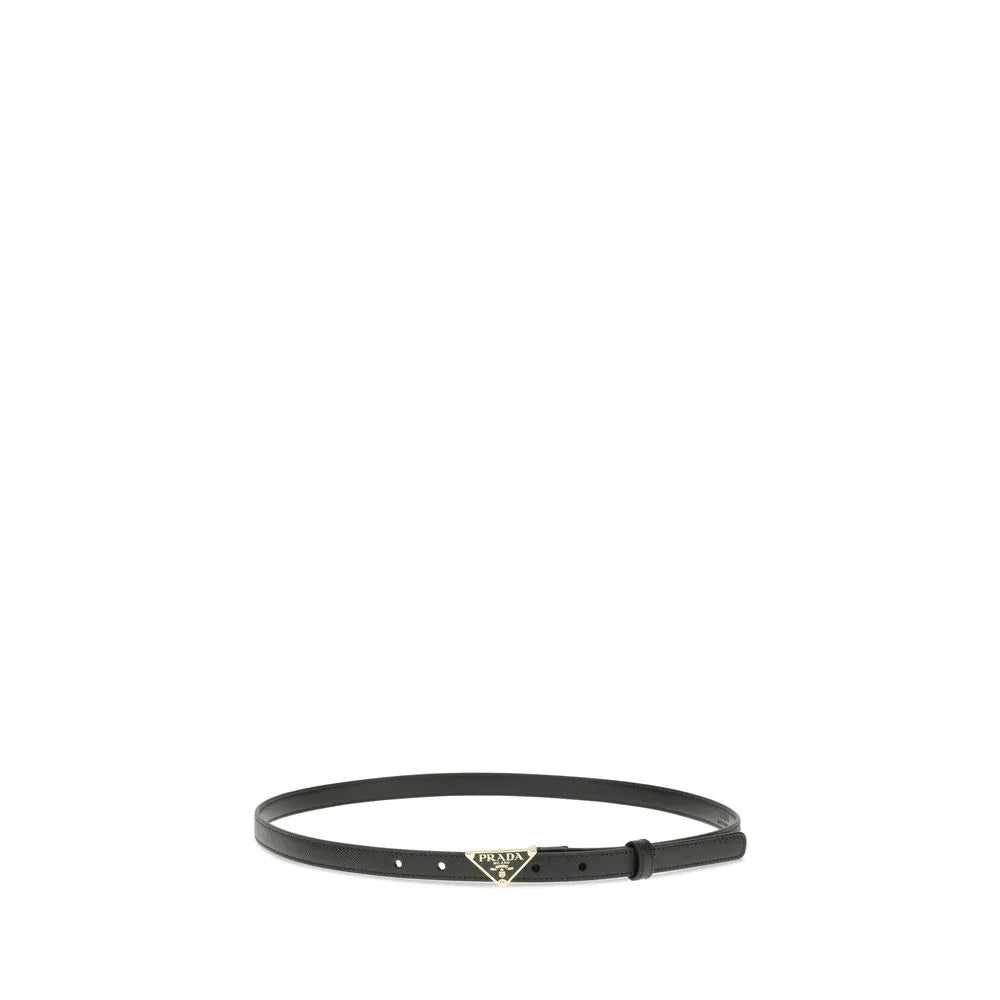 Prada Black Calf Leather Bos Taurus Regular Belt - Zeiniez