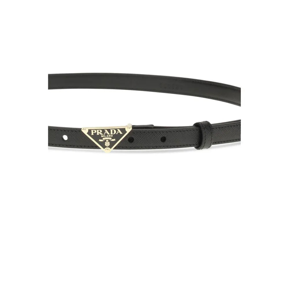 Prada Black Calf Leather Bos Taurus Regular Belt - Zeiniez