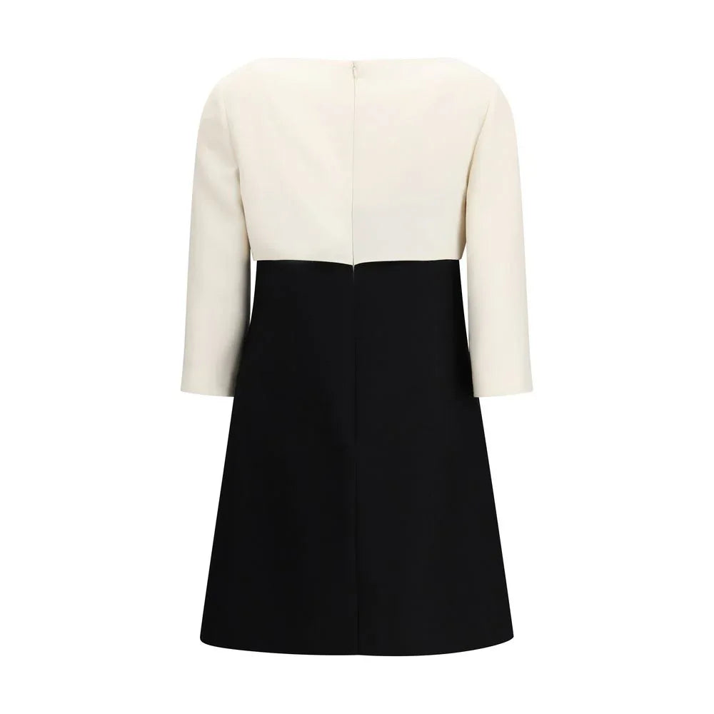 Valentino Black Fleece Wool Cocktail Dress - Zeiniez