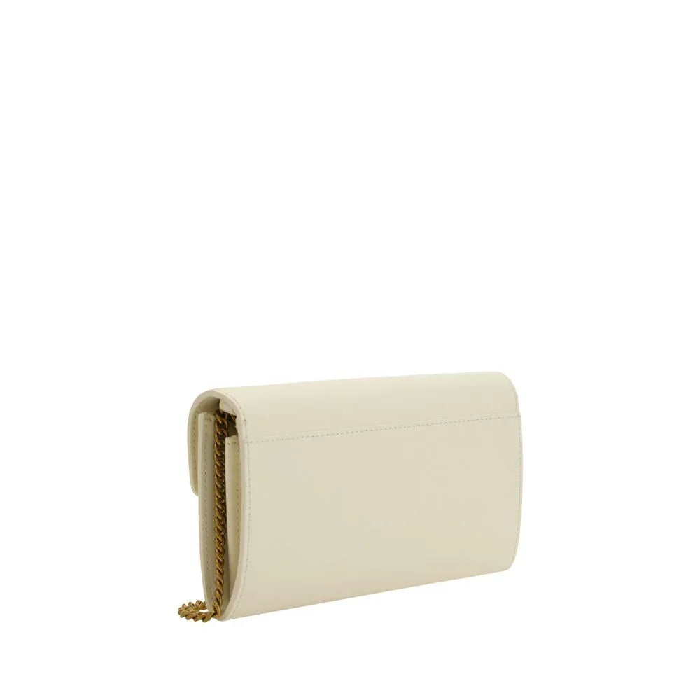 PINKO White Calf Leather Bos Taurus Shoulder Bag - Zeiniez