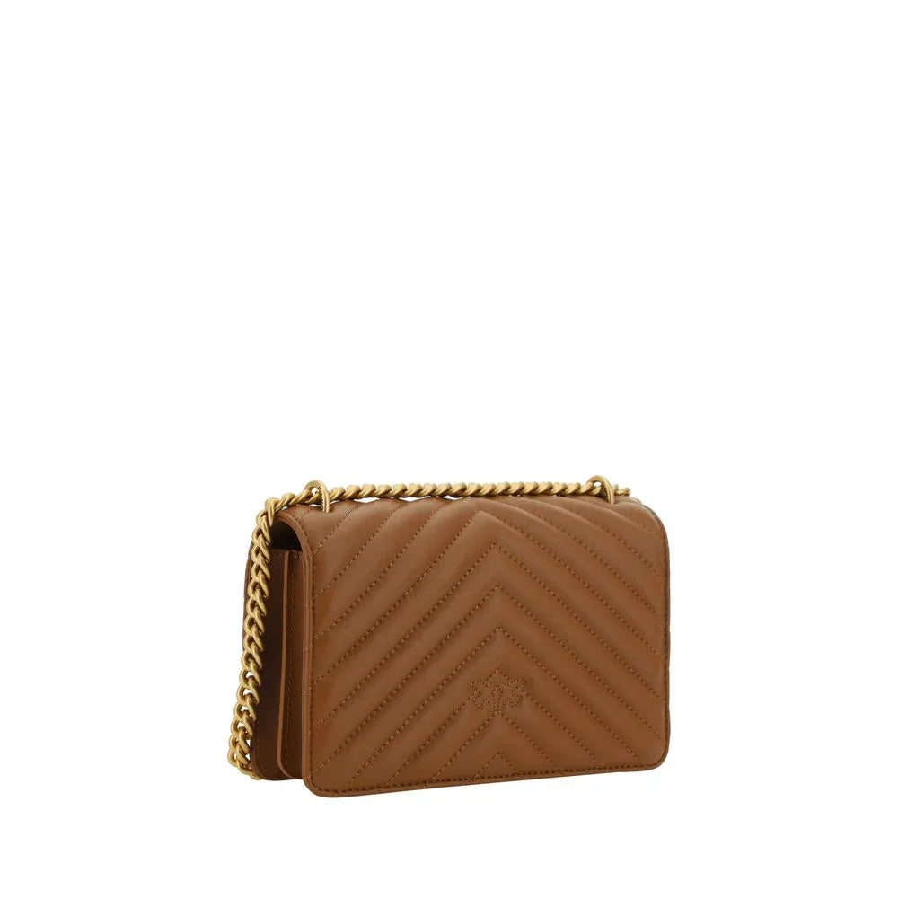 PINKO Brown Calf Leather Bos Taurus Shoulder Bag - Zeiniez